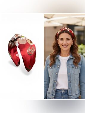 Red Floral Twisted Headband - Women Accessories